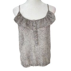 Cotton On Black and Beige Sheer Animal Print Tank